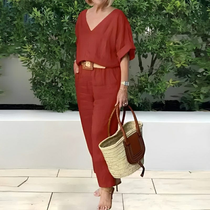 Conjunto Feminino Casual de Algodão e Linho Vicenza — Bavielo