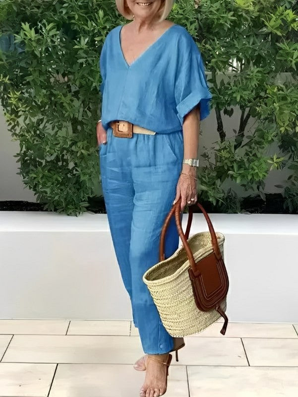 Conjunto Feminino Casual de Algodão e Linho Vicenza — Bavielo