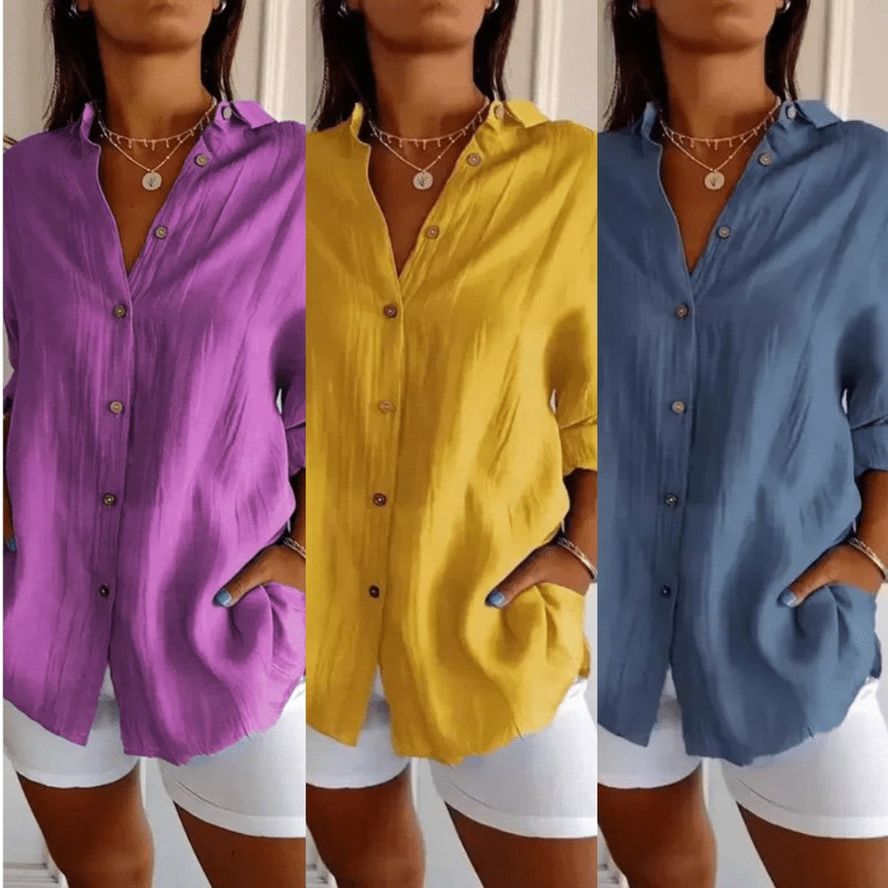 Kit 3 Camisas Ibiza em Linho de Algodão – Design Semi Plissado — Bavielo