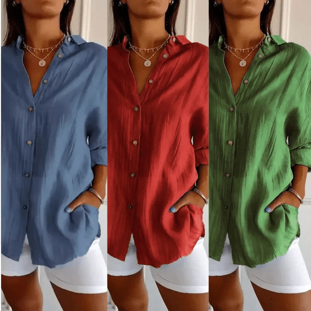 Kit 3 Camisas Ibiza em Linho de Algodão – Design Semi Plissado — Bavielo