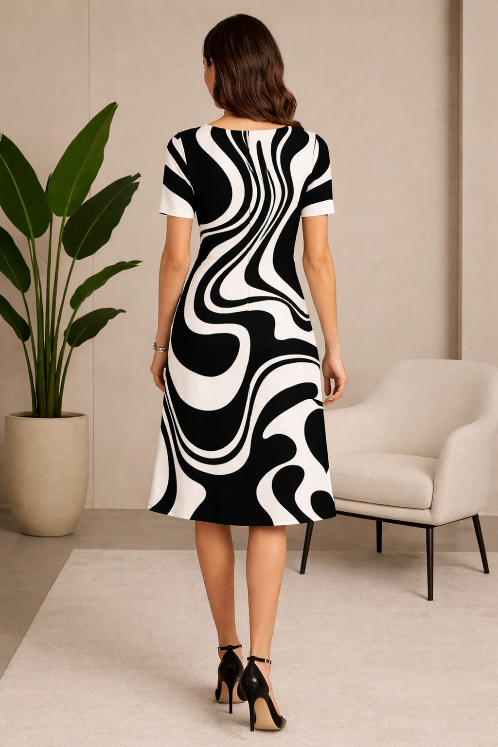 Vestido Amarílis Preto e Branco — Bavielo
