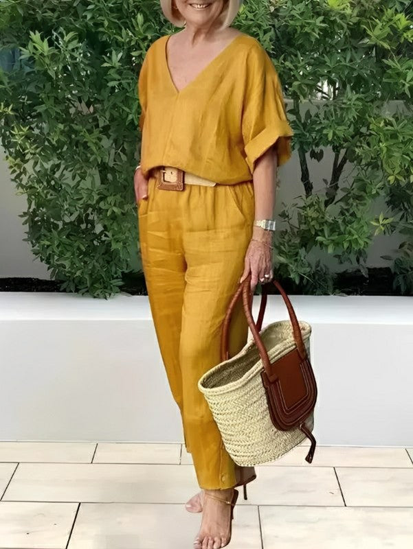 Conjunto Feminino Casual de Algodão e Linho Vicenza — Bavielo