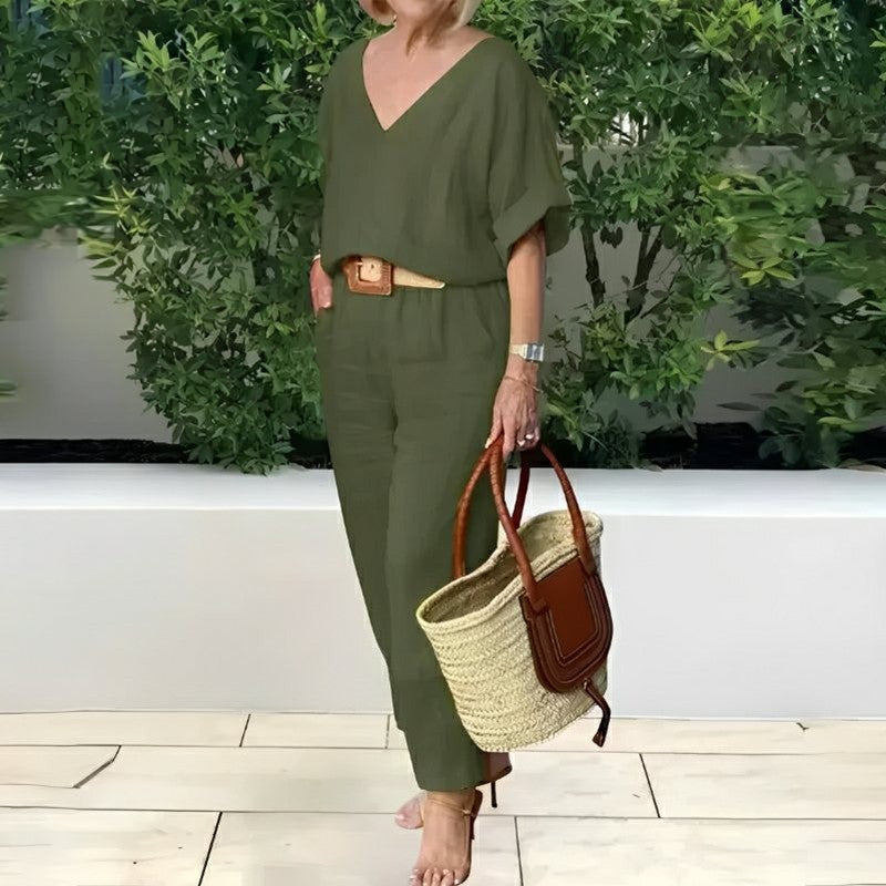Conjunto Feminino Casual de Algodão e Linho Vicenza — Bavielo