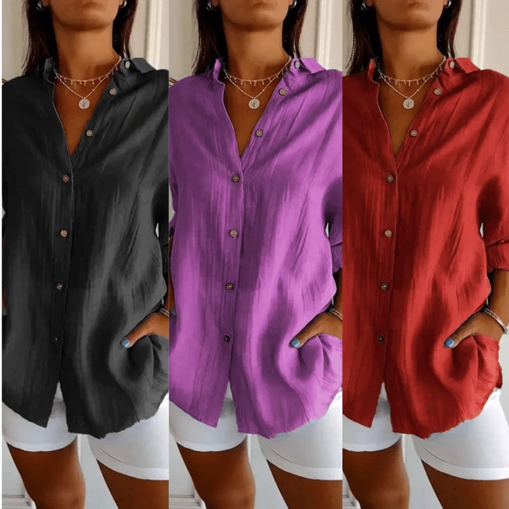 Kit 3 Camisas Ibiza em Linho de Algodão – Design Semi Plissado — Bavielo